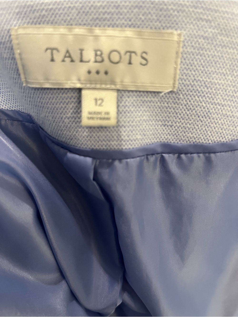 Talbots Light Blue/Cream Women's Blazer Jacket - Picture 3 of 3